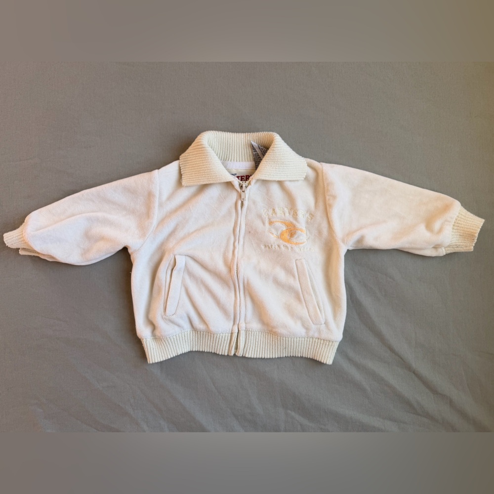 VINTAGE-style carters cream zip-up jacket